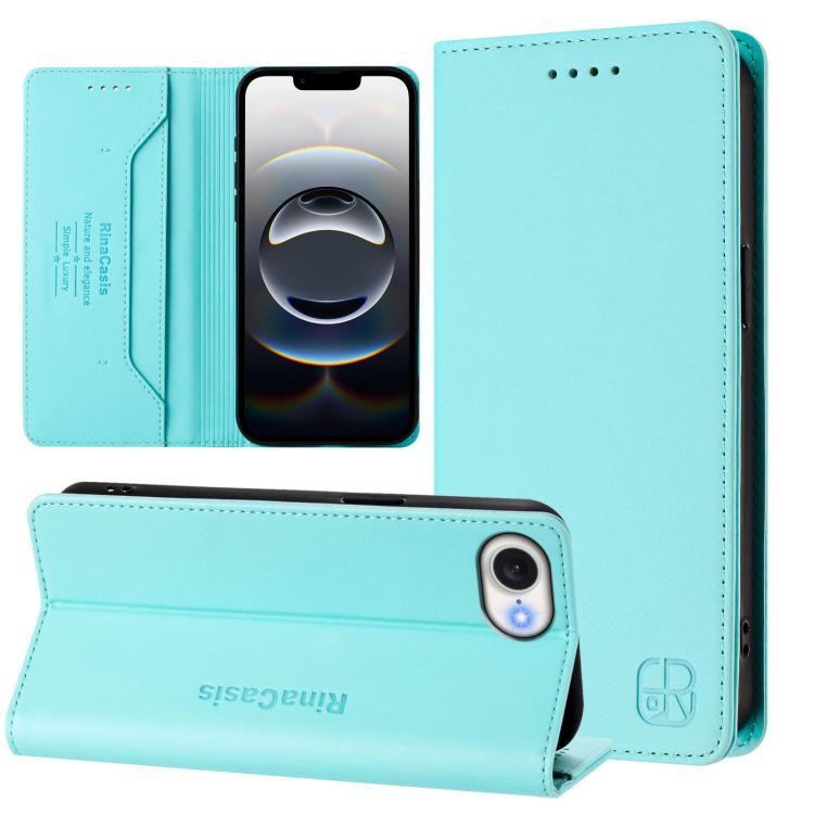 Capa para telemóvel em pele RC01 com dupla dobra, sucção magnética e RFID, para iPhone 17e / 16e, para iPhone 17 Pro Max, para iPhone 17 Pro, para iPhone 17, para iPhone Air, para iPhone 16 Pro Max