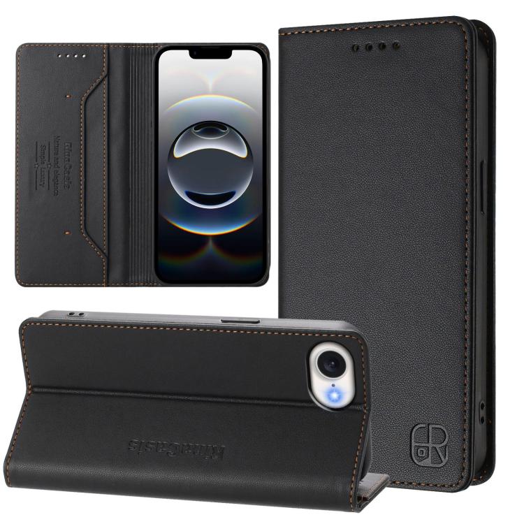 Capa para telemóvel em pele RC01 com dupla dobra, sucção magnética e RFID, para iPhone 17e / 16e, para iPhone 17 Pro Max, para iPhone 17 Pro, para iPhone 17, para iPhone Air, para iPhone 16 Pro Max