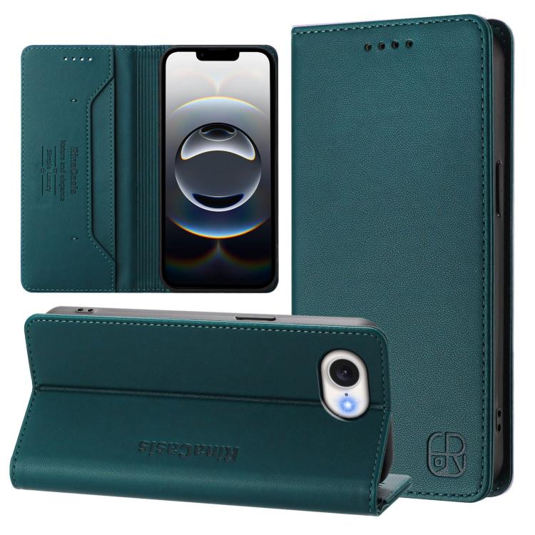 Capa para telemóvel em pele RC01 com dupla dobra, sucção magnética e RFID, para iPhone 17e / 16e, para iPhone 17 Pro Max, para iPhone 17 Pro, para iPhone 17, para iPhone Air, para iPhone 16 Pro Max