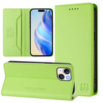 Capa de Telemóvel em Pele com Fecho Magnético de Dupla Dobra RC01 com RFID, Para iPhone 16 Pro, Para iPhone 16 Plus, Para iPhone 16, Para iPhone 15 Pro Max, Para iPhone 15 Pro, Para iPhone 15 Plus