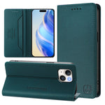 Capa de Telemóvel em Pele com Fecho Magnético de Dupla Dobra RC01 com RFID, Para iPhone 16 Pro, Para iPhone 16 Plus, Para iPhone 16, Para iPhone 15 Pro Max, Para iPhone 15 Pro, Para iPhone 15 Plus