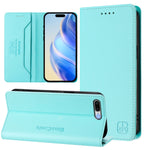 Capa de Telefone em Pele RFID com Dupla Dobra e Sucção Magnética RC01, Para iPhone 7 Plus / 8 Plus