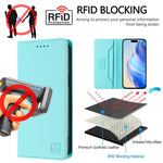 Capa de Telefone em Pele RFID com Dupla Dobra e Sucção Magnética RC01, Para iPhone 7 Plus / 8 Plus