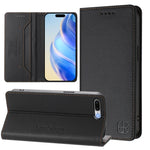 Capa de Telefone em Pele RFID com Dupla Dobra e Sucção Magnética RC01, Para iPhone 7 Plus / 8 Plus