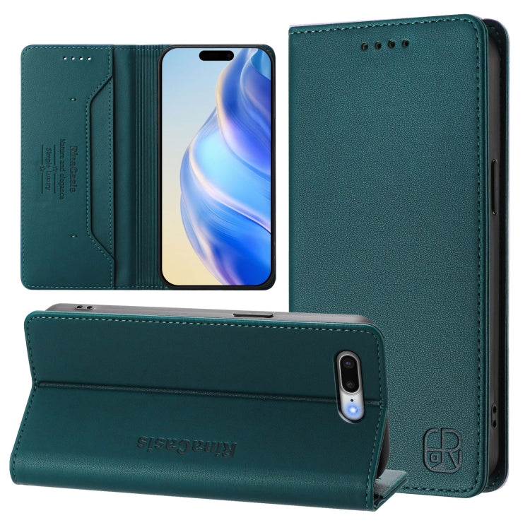 Capa de Telefone em Pele RFID com Dupla Dobra e Sucção Magnética RC01, Para iPhone 7 Plus / 8 Plus