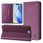 Capa de Telefone em Pele RFID com Dupla Dobra e Sucção Magnética RC01, Para iPhone 7 Plus / 8 Plus