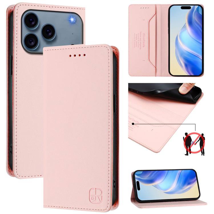 Capa para telemóvel em pele RC01 com dupla dobra, sucção magnética e RFID, para iPhone 17e / 16e, para iPhone 17 Pro Max, para iPhone 17 Pro, para iPhone 17, para iPhone Air, para iPhone 16 Pro Max