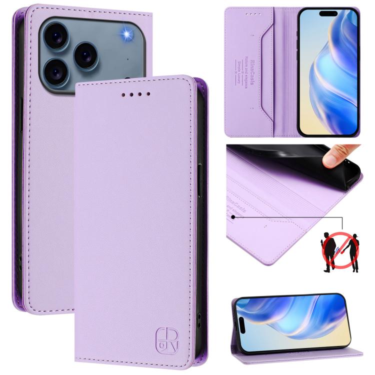 Capa para telemóvel em pele RC01 com dupla dobra, sucção magnética e RFID, para iPhone 17e / 16e, para iPhone 17 Pro Max, para iPhone 17 Pro, para iPhone 17, para iPhone Air, para iPhone 16 Pro Max