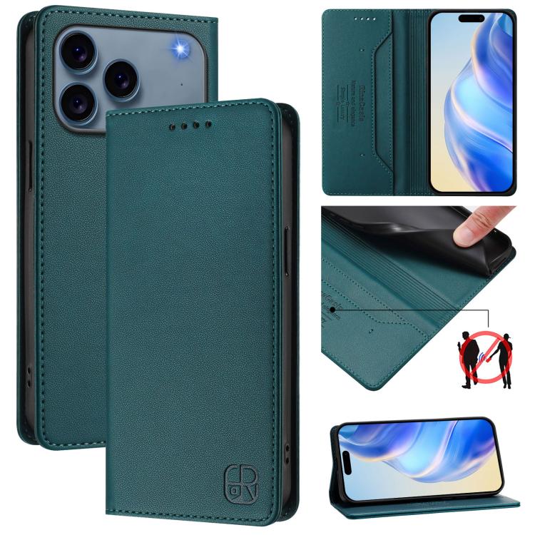 Capa para telemóvel em pele RC01 com dupla dobra, sucção magnética e RFID, para iPhone 17e / 16e, para iPhone 17 Pro Max, para iPhone 17 Pro, para iPhone 17, para iPhone Air, para iPhone 16 Pro Max