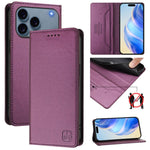 Capa para telemóvel em pele RC01 com dupla dobra, sucção magnética e RFID, para iPhone 17e / 16e, para iPhone 17 Pro Max, para iPhone 17 Pro, para iPhone 17, para iPhone Air, para iPhone 16 Pro Max