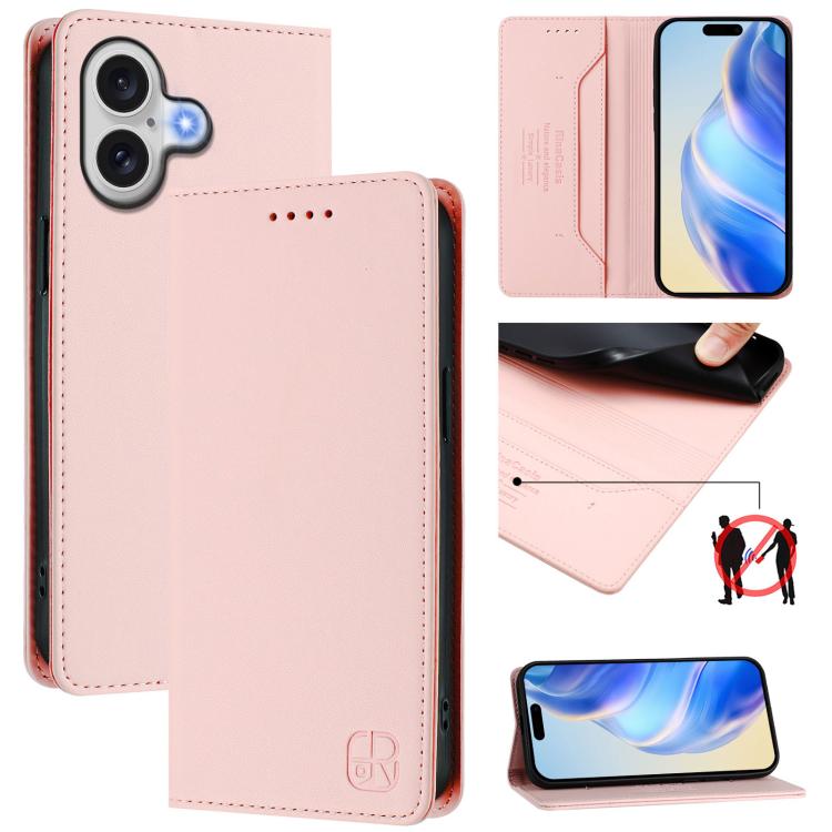 Capa para telemóvel em pele RC01 com dupla dobra, sucção magnética e RFID, para iPhone 17e / 16e, para iPhone 17 Pro Max, para iPhone 17 Pro, para iPhone 17, para iPhone Air, para iPhone 16 Pro Max