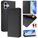 Capa para telemóvel em pele RC01 com dupla dobra, sucção magnética e RFID, para iPhone 17e / 16e, para iPhone 17 Pro Max, para iPhone 17 Pro, para iPhone 17, para iPhone Air, para iPhone 16 Pro Max
