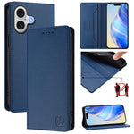 Capa para telemóvel em pele RC01 com dupla dobra, sucção magnética e RFID, para iPhone 17e / 16e, para iPhone 17 Pro Max, para iPhone 17 Pro, para iPhone 17, para iPhone Air, para iPhone 16 Pro Max