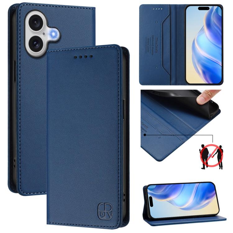 Capa para telemóvel em pele RC01 com dupla dobra, sucção magnética e RFID, para iPhone 17e / 16e, para iPhone 17 Pro Max, para iPhone 17 Pro, para iPhone 17, para iPhone Air, para iPhone 16 Pro Max