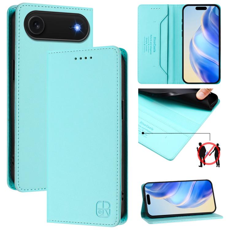Capa para telemóvel em pele RC01 com dupla dobra, sucção magnética e RFID, para iPhone 17e / 16e, para iPhone 17 Pro Max, para iPhone 17 Pro, para iPhone 17, para iPhone Air, para iPhone 16 Pro Max