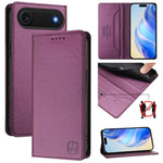 Capa para telemóvel em pele RC01 com dupla dobra, sucção magnética e RFID, para iPhone 17e / 16e, para iPhone 17 Pro Max, para iPhone 17 Pro, para iPhone 17, para iPhone Air, para iPhone 16 Pro Max