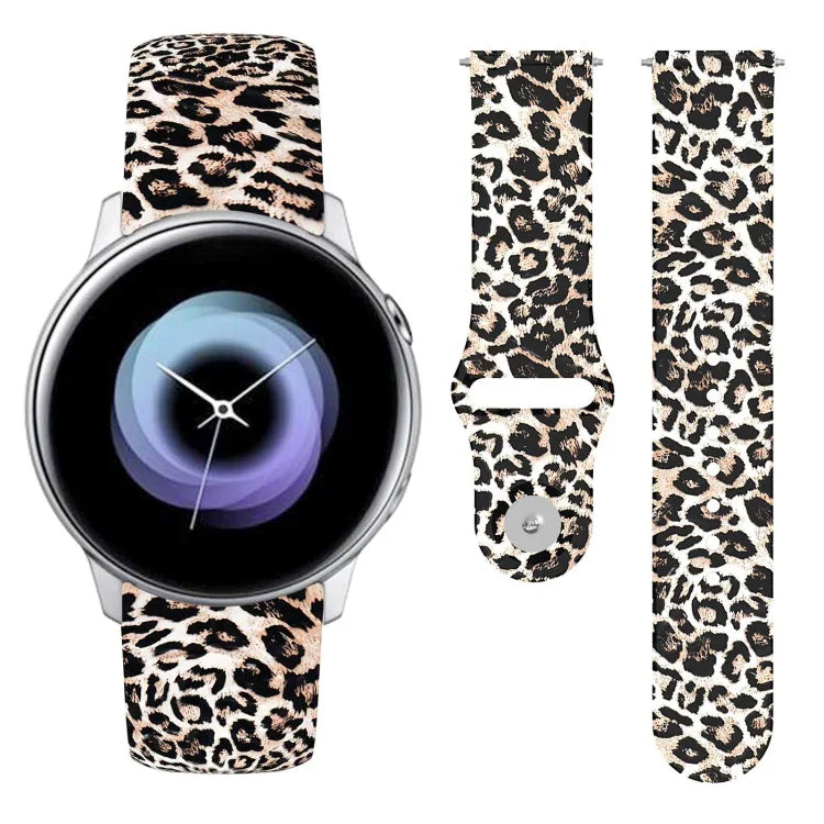 Correia de Silicone Impressa com Fivela Invertida 20mm, Para Samsung Galaxy Active2