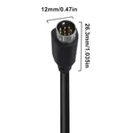 Cabo Adaptador de Áudio TV mini DIN 8 Pinos 90 Graus S-Video TV Box, 0,5m, 1,8m, 3m