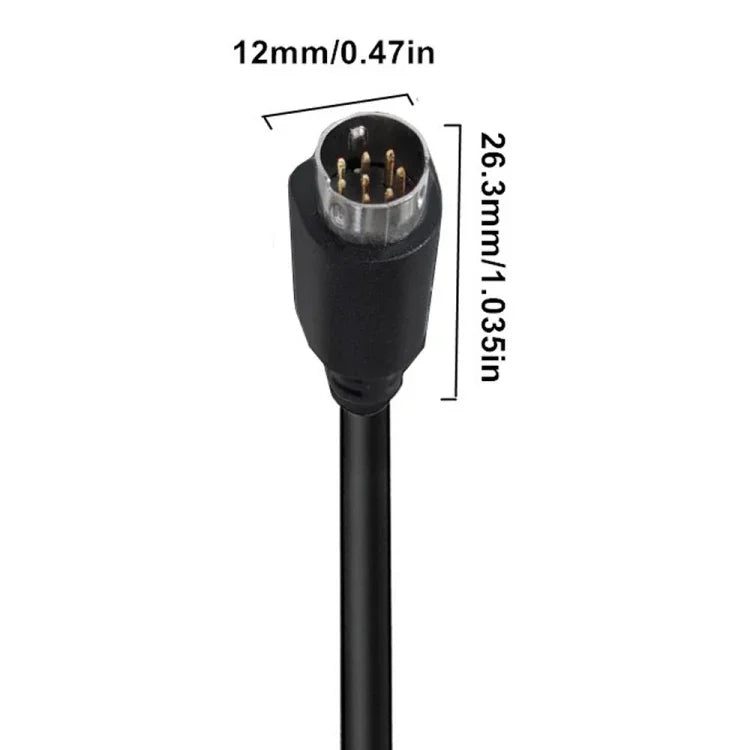 Cabo Adaptador de Áudio TV mini DIN 8 Pinos 90 Graus S-Video TV Box, 0,5m, 1,8m, 3m