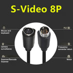 Cabo Adaptador de Áudio TV mini DIN 8 Pinos 90 Graus S-Video TV Box, 0,5m, 1,8m, 3m