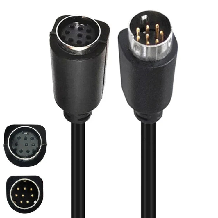 Cabo Adaptador de Áudio TV mini DIN 8 Pinos 90 Graus S-Video TV Box, 0,5m, 1,8m, 3m