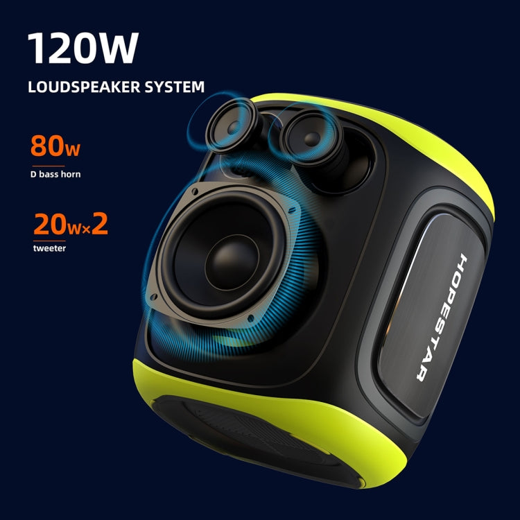 Coluna Bluetooth HOPESTAR PARTY130 para exterior com microfone duplo e longa autonomia