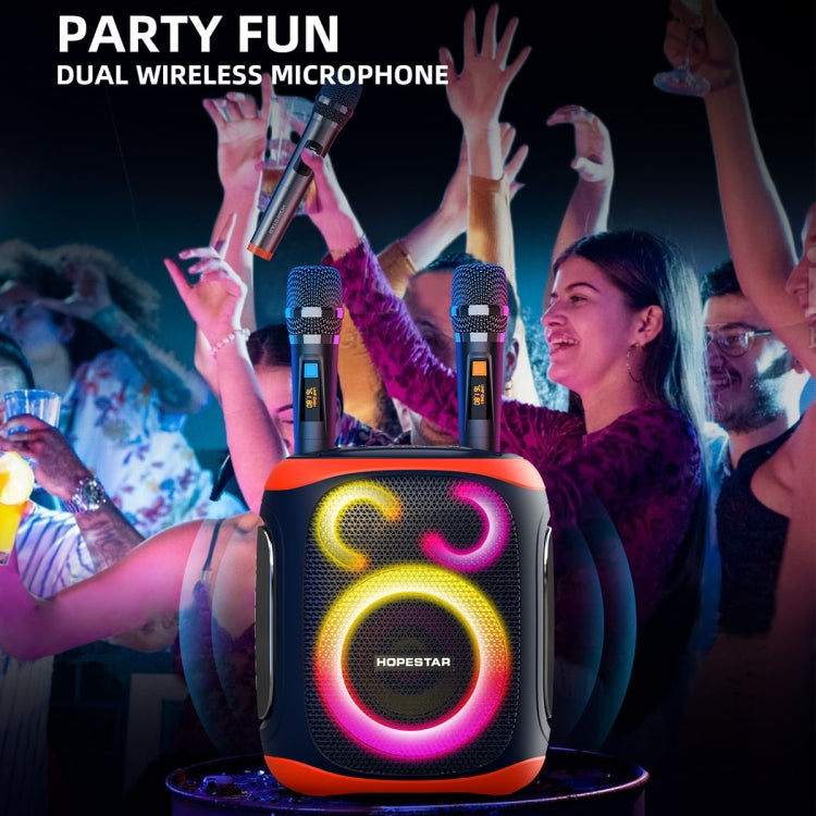 Coluna Bluetooth HOPESTAR PARTY130 para exterior com microfone duplo e longa autonomia