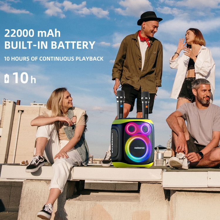 Coluna Bluetooth HOPESTAR PARTY130 para exterior com microfone duplo e longa autonomia