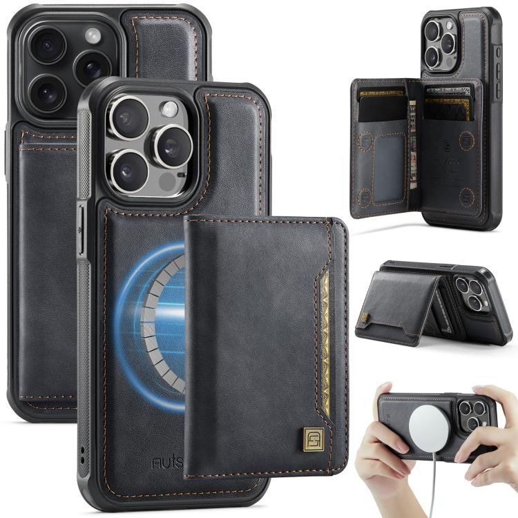 Capa para telemóvel AutSpace A13 MagSafe com bolsa magnética RFID e flip para cartões, para iPhone 12 Pro Max, para iPhone 12 Pro