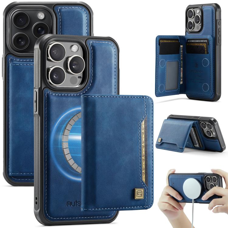 Capa para telemóvel AutSpace A13 MagSafe com bolsa magnética RFID e flip para cartões, para iPhone 12 Pro Max, para iPhone 12 Pro