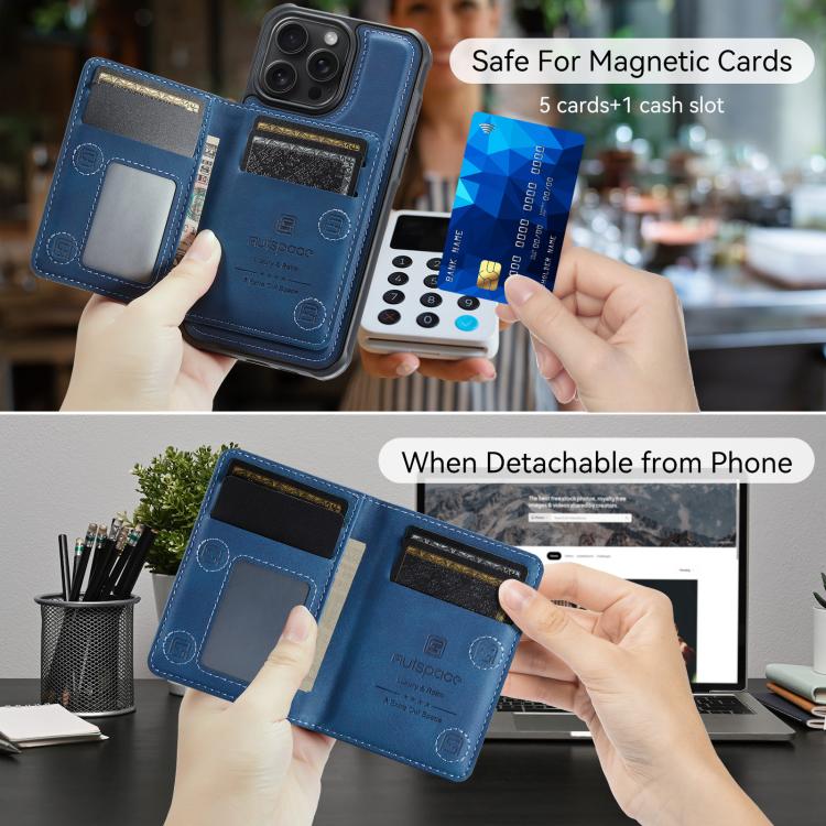 Capa para telemóvel AutSpace A13 MagSafe com bolsa magnética RFID e flip para cartões, para iPhone 12 Pro Max, para iPhone 12 Pro