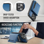 Capa para telemóvel AutSpace A13 MagSafe com bolsa magnética RFID e flip para cartões, para iPhone 12 Pro Max, para iPhone 12 Pro