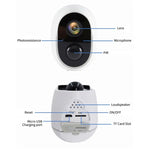 Versão Graffit Câmara de Vigilância WiFi Sem Fios com Painel Solar Ultra-HD para Casa, Sem Memória, 32GB, 64GB, 128GB