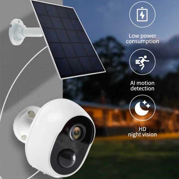 Versão Graffit Câmara de Vigilância WiFi Sem Fios com Painel Solar Ultra-HD para Casa, Sem Memória, 32GB, 64GB, 128GB