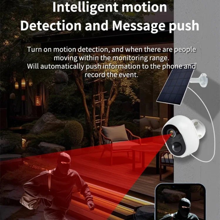 Versão Graffit Câmara de Vigilância WiFi Sem Fios com Painel Solar Ultra-HD para Casa, Sem Memória, 32GB, 64GB, 128GB