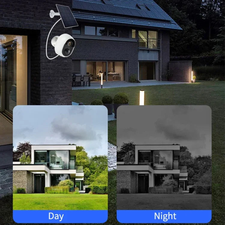Versão Graffit Câmara de Vigilância WiFi Sem Fios com Painel Solar Ultra-HD para Casa, Sem Memória, 32GB, 64GB, 128GB