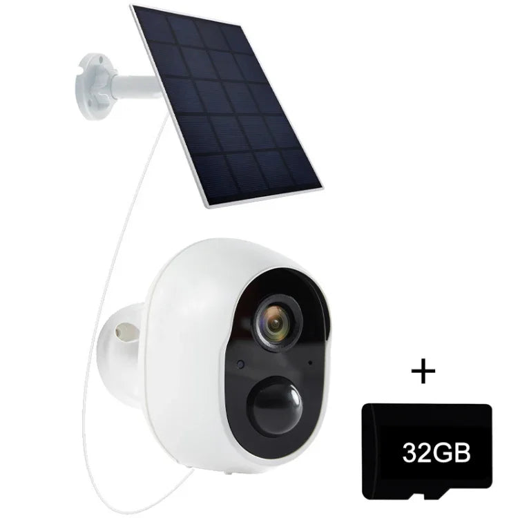Versão Graffit Câmara de Vigilância WiFi Sem Fios com Painel Solar Ultra-HD para Casa, Sem Memória, 32GB, 64GB, 128GB