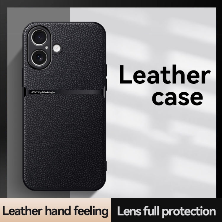 Capa de Telemóvel Antichoque de Cobertura Total Magnética em Pele Litchi, Para iPhone 16, Para iPhone 15 Pro Max, Para iPhone 15 Pro, Para iPhone 15 Plus, Para iPhone 15, Para iPhone 14 Plus, Para iPhone 14, Para iPhone 14 Pro