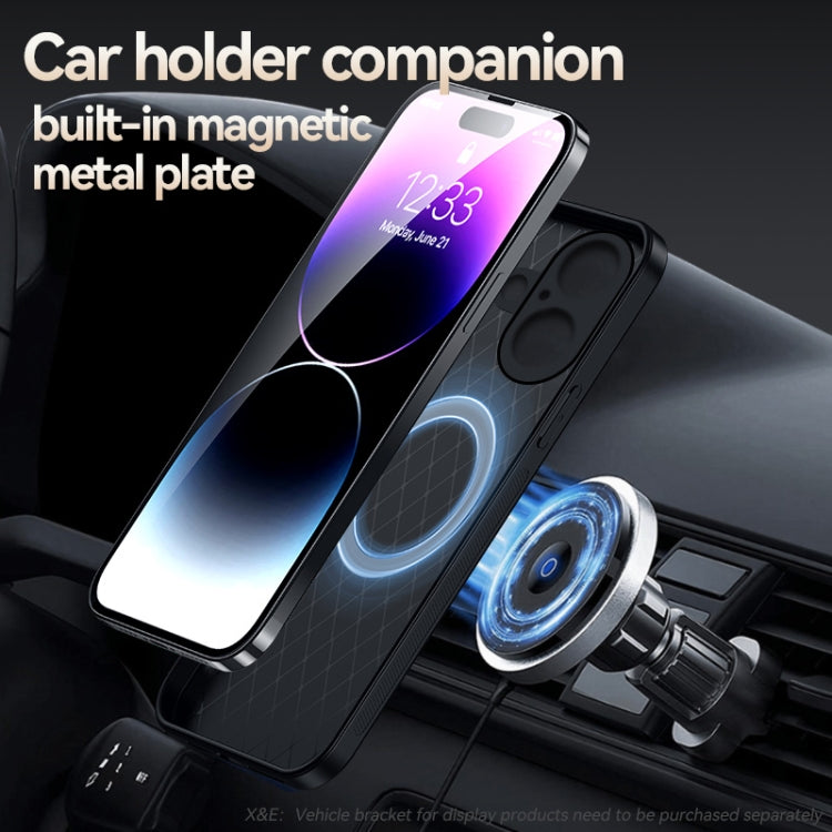 Capa de Telemóvel Antichoque de Cobertura Total Magnética em Pele Litchi, Para iPhone 16, Para iPhone 15 Pro Max, Para iPhone 15 Pro, Para iPhone 15 Plus, Para iPhone 15, Para iPhone 14 Plus, Para iPhone 14, Para iPhone 14 Pro
