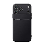Capa para telemóvel em pele Litchi com cobertura total magnética e proteção contra choques, para iPhone 17e / 16e, para iPhone 17 Pro Max, para iPhone 17 Pro, para iPhone 17, para iPhone Air, para iPhone 16 Pro Max, para iPhone 16 Pro, para iPhone 16 Plus