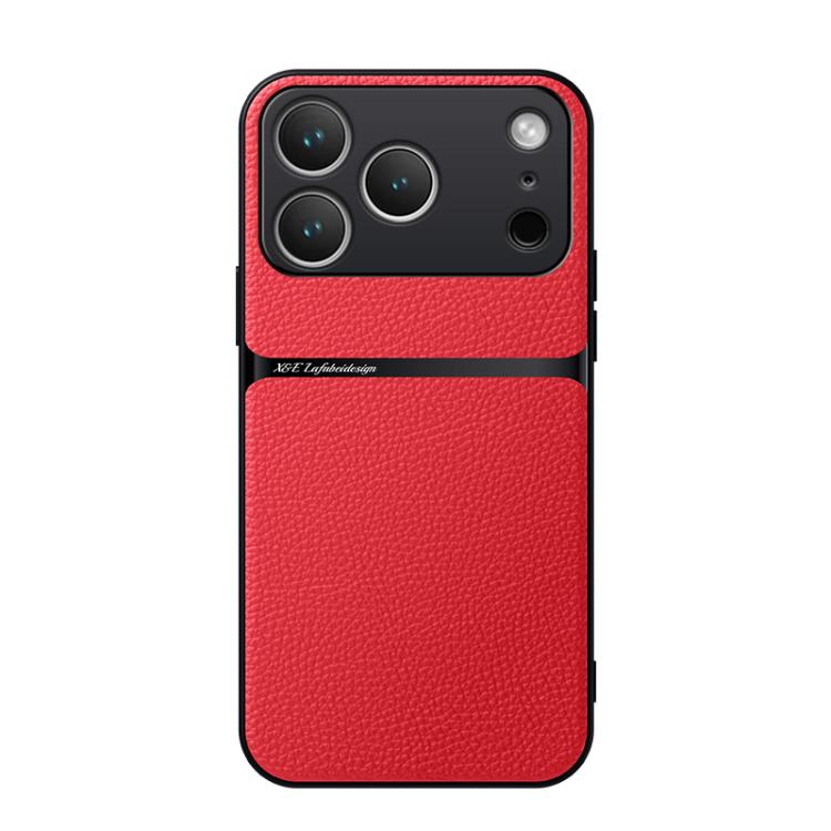 Capa para telemóvel em pele Litchi com cobertura total magnética e proteção contra choques, para iPhone 17e / 16e, para iPhone 17 Pro Max, para iPhone 17 Pro, para iPhone 17, para iPhone Air, para iPhone 16 Pro Max, para iPhone 16 Pro, para iPhone 16 Plus