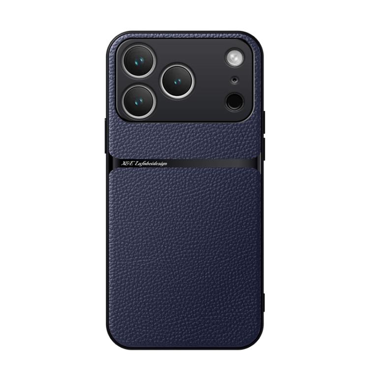 Capa para telemóvel em pele Litchi com cobertura total magnética e proteção contra choques, para iPhone 17e / 16e, para iPhone 17 Pro Max, para iPhone 17 Pro, para iPhone 17, para iPhone Air, para iPhone 16 Pro Max, para iPhone 16 Pro, para iPhone 16 Plus