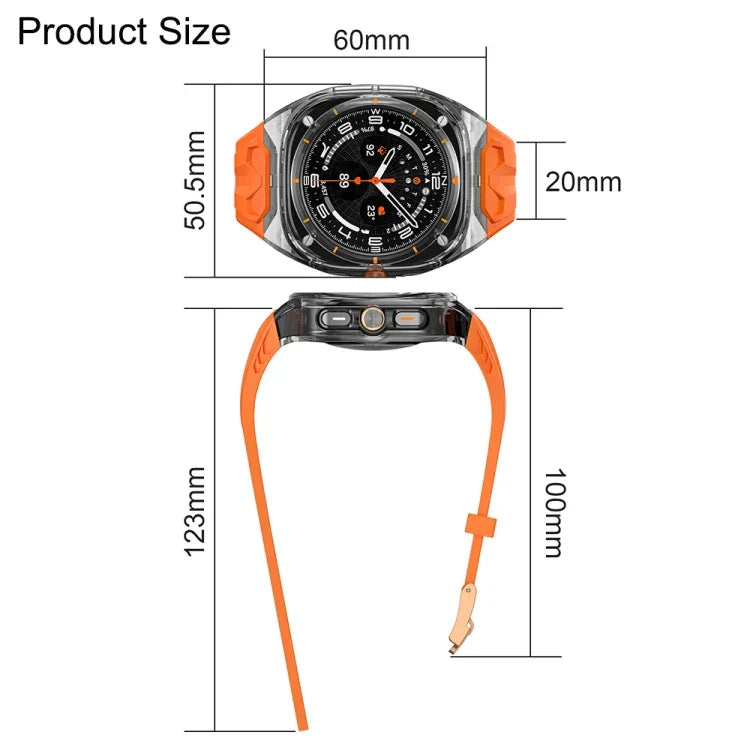 Pulseira com Capa de Relógio Híbrida em PC Modificado e TPU, Para Samsung Galaxy Watch Ultra 47mm / Ultra 2025