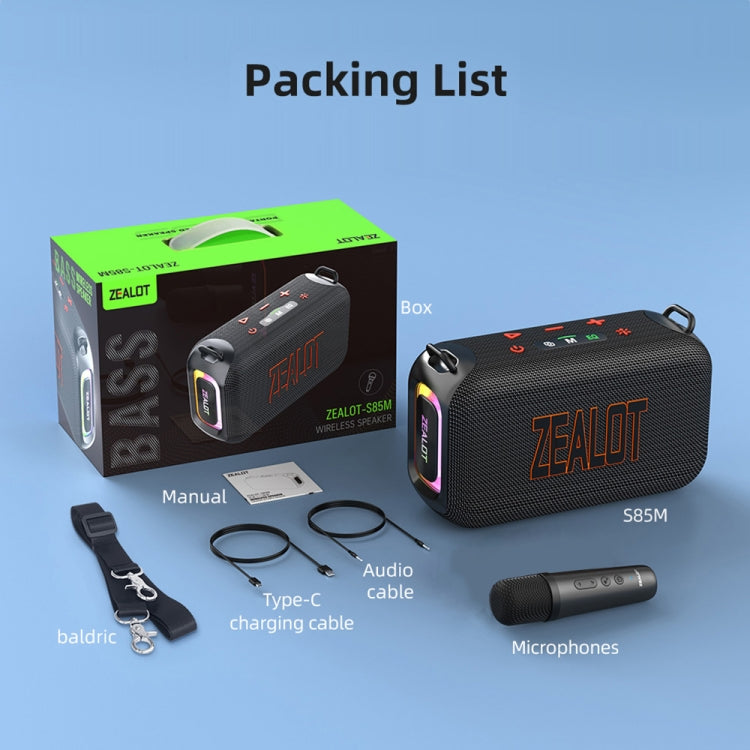 Coluna Bluetooth Portátil HOPESTAR S85M 50W para Exterior com Microfone, S85 + 1 Microfone