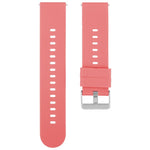Solid Color Steel Buckle Silicone Watch Band, 22mm