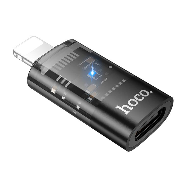 Adaptador Transparente hoco UA36A 8 Pinos Macho para USB-C / Tipo-C Fêmea OTG, 8 Pinos Macho para USB-C / Tipo-C Fêmea