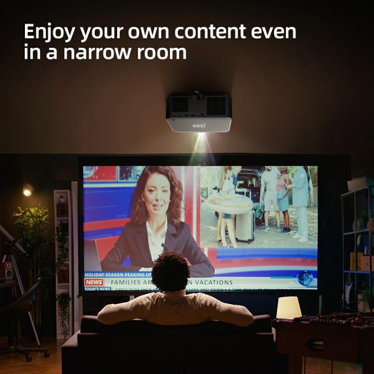 Projetor Inteligente AUN U002 1920x1080P 970ANSI Android 12 Home Theater, Plugue US, Plugue UK, Plugue AU, Plugue EU