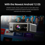 Projetor Inteligente AUN U002 1920x1080P 970ANSI Android 12 Home Theater, Plugue US, Plugue UK, Plugue AU, Plugue EU