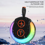 Coluna Bluetooth Portátil para Exterior com Luz RGB Subwoofer de Secretária