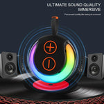 Coluna Bluetooth Portátil para Exterior com Luz RGB Subwoofer de Secretária